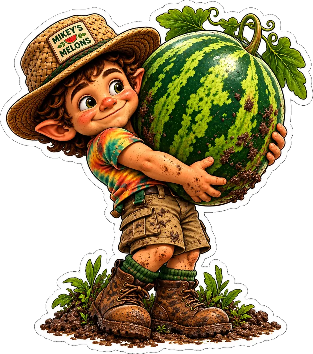 Mikey G carrying a watermelon